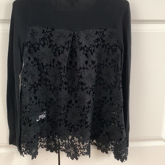 Black sweater with lace detail - Picture 2 of 6